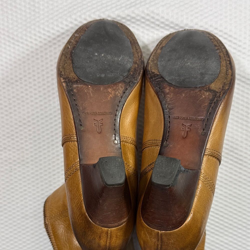 Frye Steffi Zip Short Brown Leather Ankle Boots Size 8.5 - Picture 14 of 16